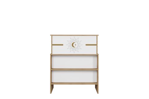 VENÜS HİLAL ÇEKMECELİ BANKO, SEKRETER MASASI, ÇAM BEYAZ, 90 CM