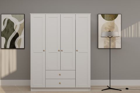 SPRİNG GARDIROP, 4 KAPAKLI, 2 ÇEKMECELİ, 140X50X210 CM