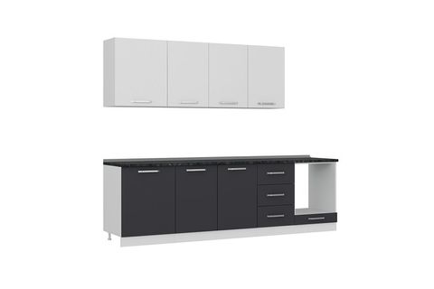 MİNAR DENİZ 270 CM MUTFAK DOLABI BEYAZ ANTRASİT 270-A3