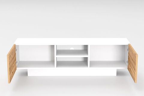 DORA ÇİFT KAPAKLI TELEVİZYON SEHPASI, BEYAZ ÇAM KAPAK 140