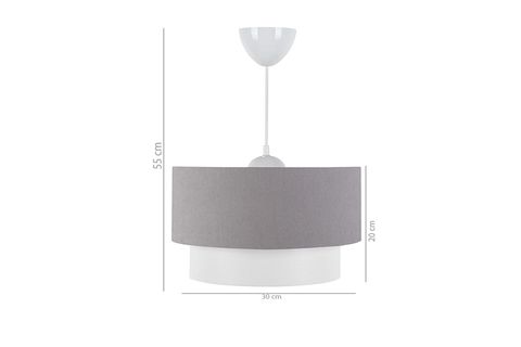 EVLİGHT 3'LÜ SET AVİZE VE KOMODİN ÜSTÜ METAL ABAJUR GRİ