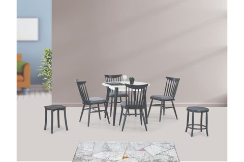 SİENA YUVARLAK MASA, ANTRASİT, 90X90