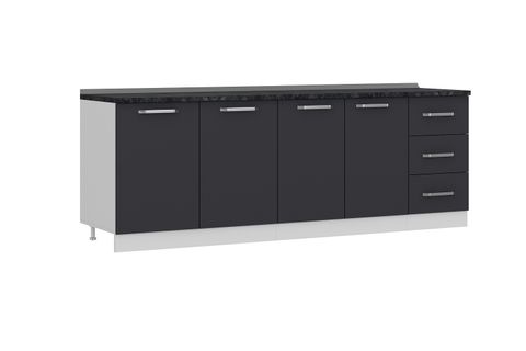 MİNAR 235 CM MUTFAK DOLABI BEYAZ ANTRASİT 235-A1-ALT MODÜL