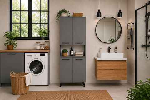 LİSTRA 4 KAPAKLI ÇOK AMAÇLI DOLAP, ANTRASİT, 170,8 CM