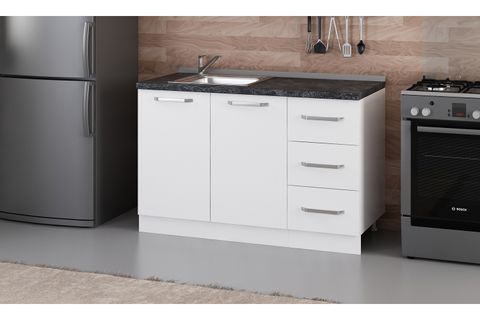 MİNAR 130 CM MUTFAK DOLABI BEYAZ 130-B2-ALT MODÜL