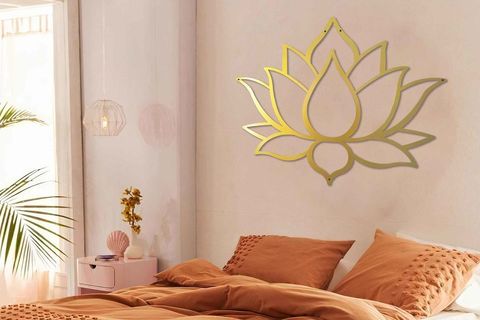 GOLD LOTUS METAL TABLO DEKORU