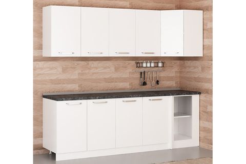 MİNAR 240CM KÖŞE MUTFAK DOLABI BEYAZ K240B1