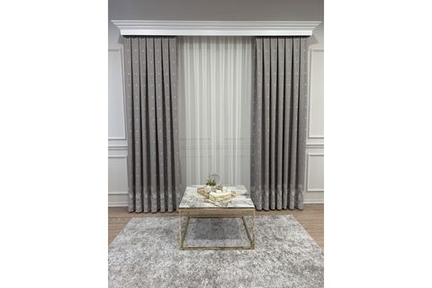 BRİLLANT PERDE COUNTRY COLLECTİON STYLE NATURAL KETEN ÇİÇEK DESENLİ FON PERDE 70X270 AÇIK BEJ