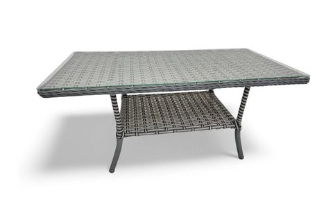 LETRA RATTAN ÜÇLÜ BAHÇE MOBİLYASI, GRİ