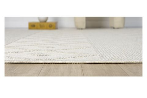 LARA İSKANDİNAV DOKUMA BUKLELİ MAKİNE HALISI, KREM, DS620,  120X150