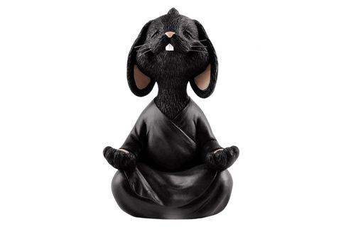 YOGA YAPAN TAVŞAN BİBLO BÜYÜK BOY, SİYAH