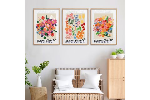 HOMEPACK, DOĞAL AHŞAP ÜÇLÜ TABLO SETİ, ÇERÇEVELİ, 30X40, HPN093