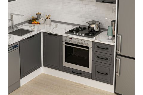 ALVİNKA 180 330X222 CM MBR_A KÖŞE MUTFAK DOLABI, ANTRASİT MDF
