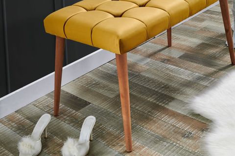 TUBİHOME KAPİNO BENCH, SARI, AHŞAP AYAK