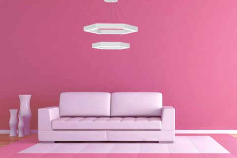 HEGZA LIGHTING HEXAGON PIRAMIT LED AVİZE, BEYAZ KASA SARI IŞIK