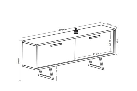 SYDNEY TV ÜNİTESİ, ANTRASİT CEVİZ