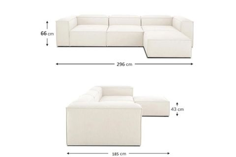 LENA KETEN MODÜLER KÖŞE KOLTUK, KIRIK BEYAZ