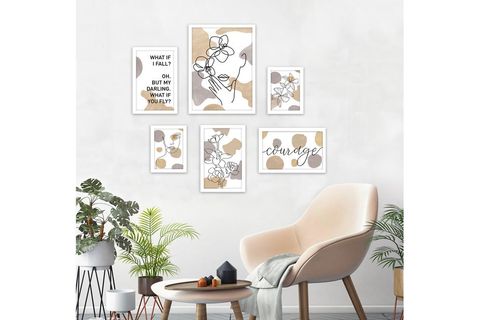 ALTILI ABSTRACT ÇERÇEVELİ POSTER PANO SETİ 4