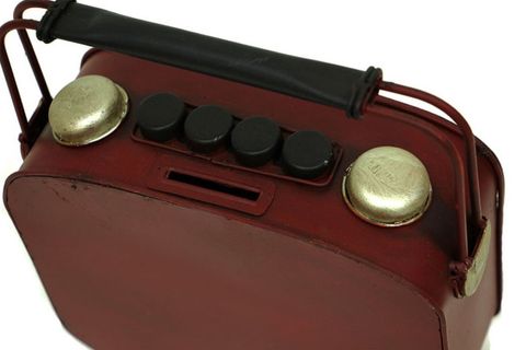 DEKORATİF METAL RADYO SAATLİ KUMBARA C0311