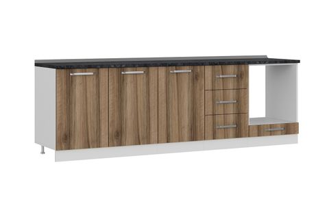 MİNAR 260 CM MUTFAK DOLABI BEYAZ DORE 260-D6-ALT MODÜL