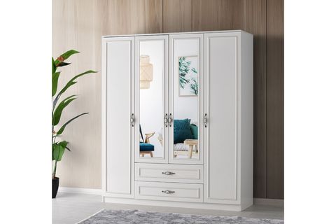 MİNE GARDIROP, 4 KAPAKLI 2 ÇEKMECELİ, 180X57X210