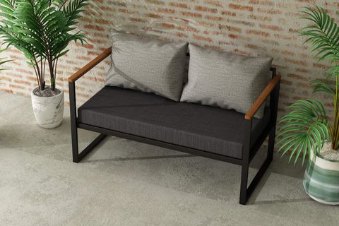 WOODESK NATURE İKİLİ BAHÇE KOLTUĞU, GRİ, CPT5505-130