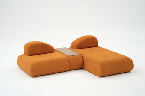 LİVA KÖŞE KOLTUK, UZANMALI SEHPALI, TURUNCU