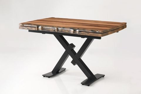 KÜTÜK MASA VE AMERİKAN SEDEF SANDALYE, CEVİZ, 130X80