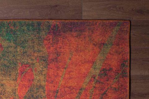 ARTLOOP MODERN FUSİON DEKORATİF ŞÖNİL DOKUMA TURUNCU HALI AL 09 255X355