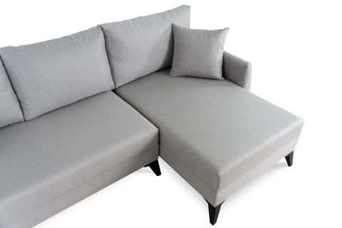 MELVA PUFLU KÖŞE KOLTUK, TAŞ GRİ