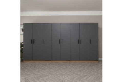 MİNAR KALE GARDIROP 9, 8 KAPAKLI, ANTRASİT