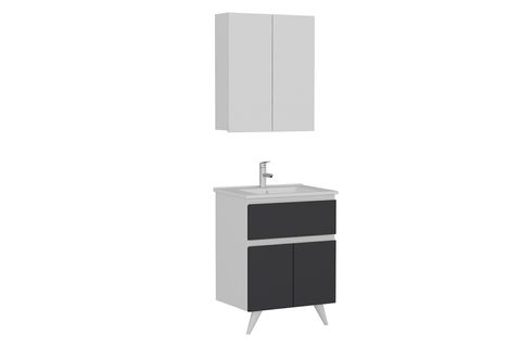 NİKA BANYO DOLABI 65CM AY2K1Ç 2K2A ETJ BEYAZ ANTRASİT