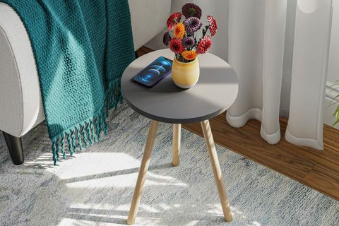 YURİ YUVARLAK YAN SEHPA, ANTRASİT