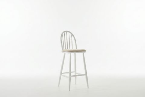 LAURA AHŞAP BAR SANDALYESİ, BEYAZ