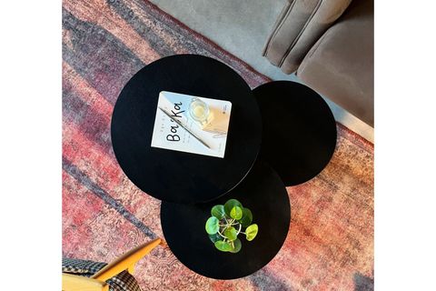 ZİGON MANTAR SEHPA, ÜÇLÜ, SİYAH