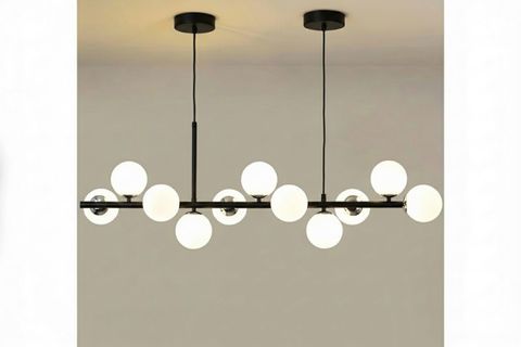 SELİN BEYAZ CAMLI SİYAH KROM DETAYLI AVİZE