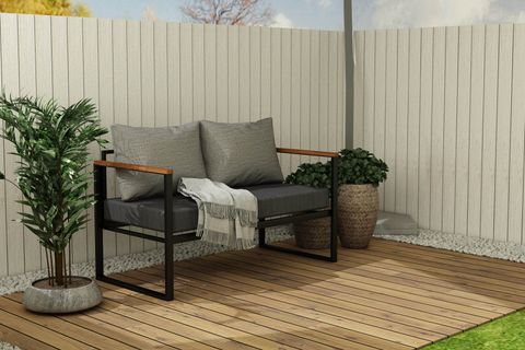 WOODESK NATURE İKİLİ BAHÇE KOLTUĞU, GRİ, CPT5505-130