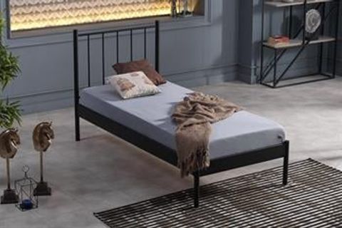 FALEZ ST METAL KARYOLA, SİYAH, 90X190