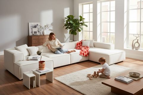 FRİD 5 MODÜL KÖŞE KOLTUK XL, BABYFACE KIRIK BEYAZ SAĞ KÖŞE