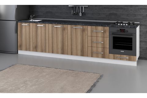 MİNAR 300 CM MUTFAK DOLABI BEYAZ DORE 300-D4-ALT MODÜL