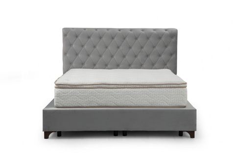 DELUXE GRİ ÇİFT KİŞİLİK BAZA+BAŞLIK+YATAK, GRİ, 140X200