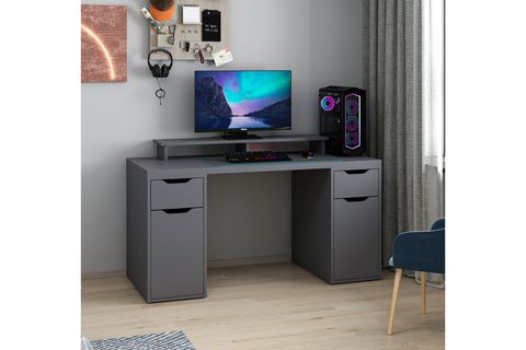 ALEN ÇALIŞMA MASASI, ANTRASİT, 2 ÇEKMECELİ, 150 CM
