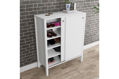 VENEZİA PREMİUM AYAKKABILIK WOOD BEYAZ, 2 SÜRGÜLÜ KAPAKLI
