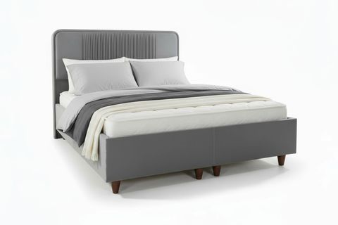 LUNA NUVA BAZA VE BAŞLIK SETİ, AÇIK GRİ, 100X200