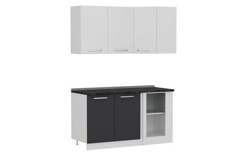 MİNAR 150CM KÖŞE MUTFAK DOLABI BEYAZ ANTRASİT K150A1