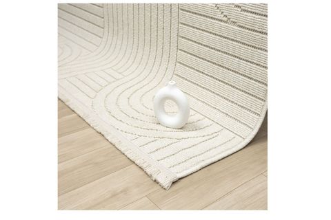 LARA İSKANDİNAV DOKUMA BUKLELİ MAKİNE HALISI, KREM, DS623,  160X500