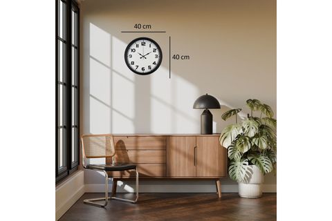BLACK SİMPLEX METAL DUVAR SAATİ 40 CM