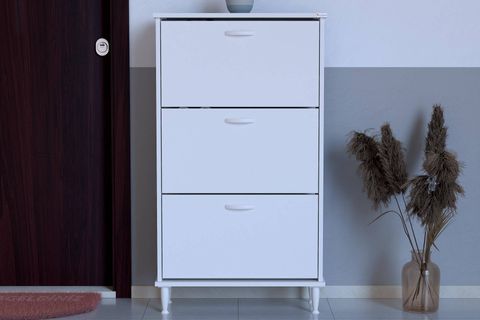 VARBİ AYAKLI 72 CM 3 DÜŞER KAPAKLI AYAKKABILIK, BEYAZ