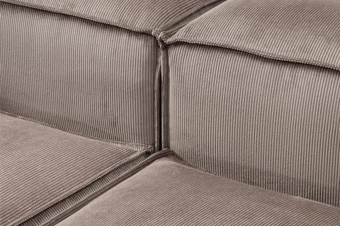 LENA FİTİLLİ KADİFE MODÜLER KÖŞE KOLTUK, KAHVERENGİ