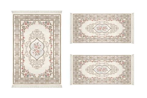 ALANUR ALMİRA YATAK ODASI HALISI ÜÇLÜ SET AL310C043